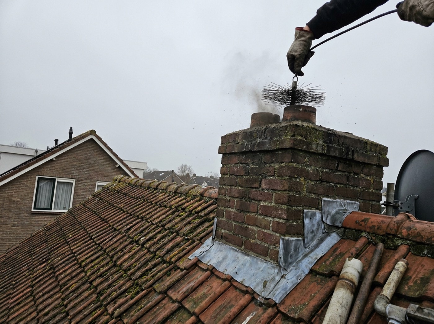 Schoorsteen vegen in de regio Den Bosch — Spoed Dak Service